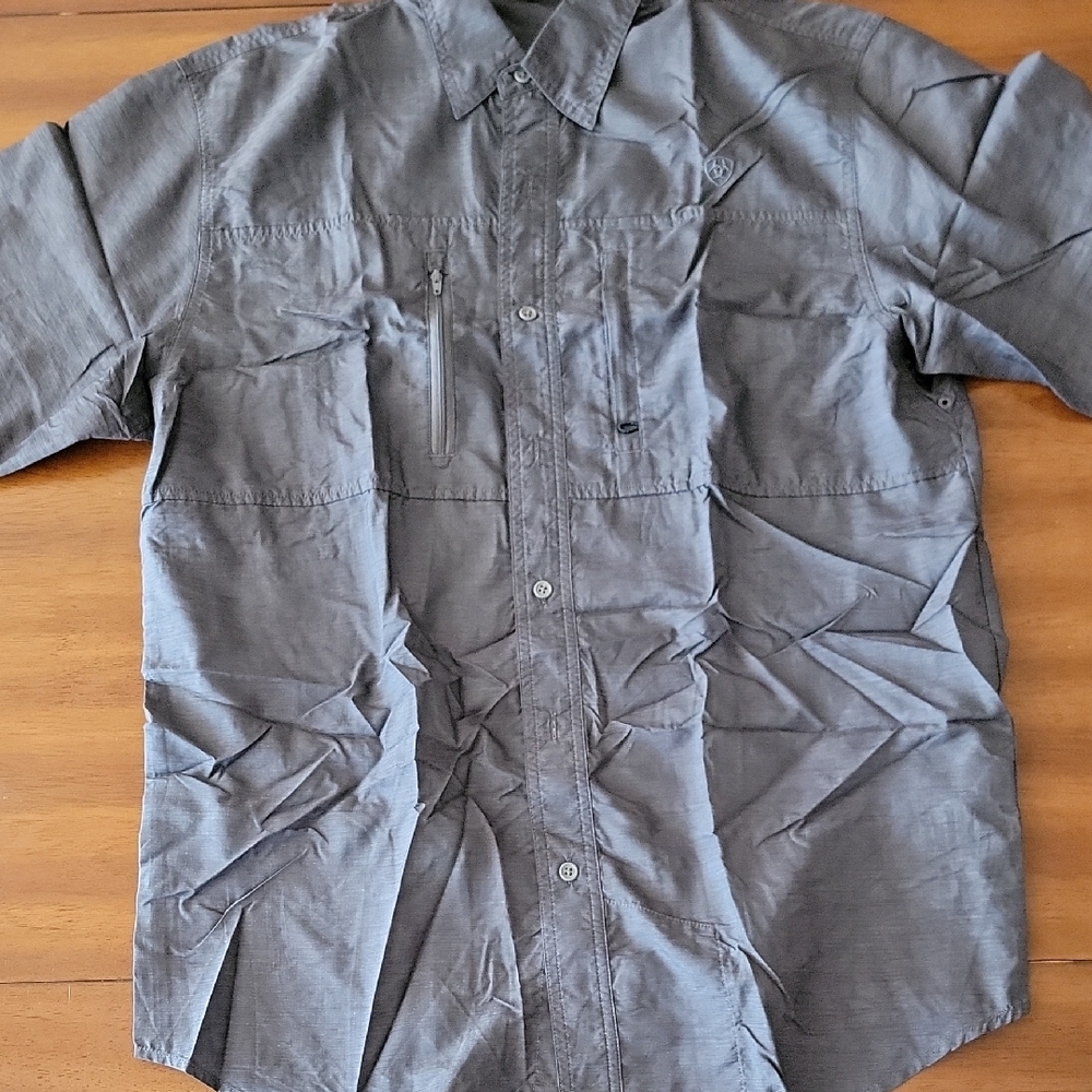 Ariat Men's Gray Casual Button Down Shirt
